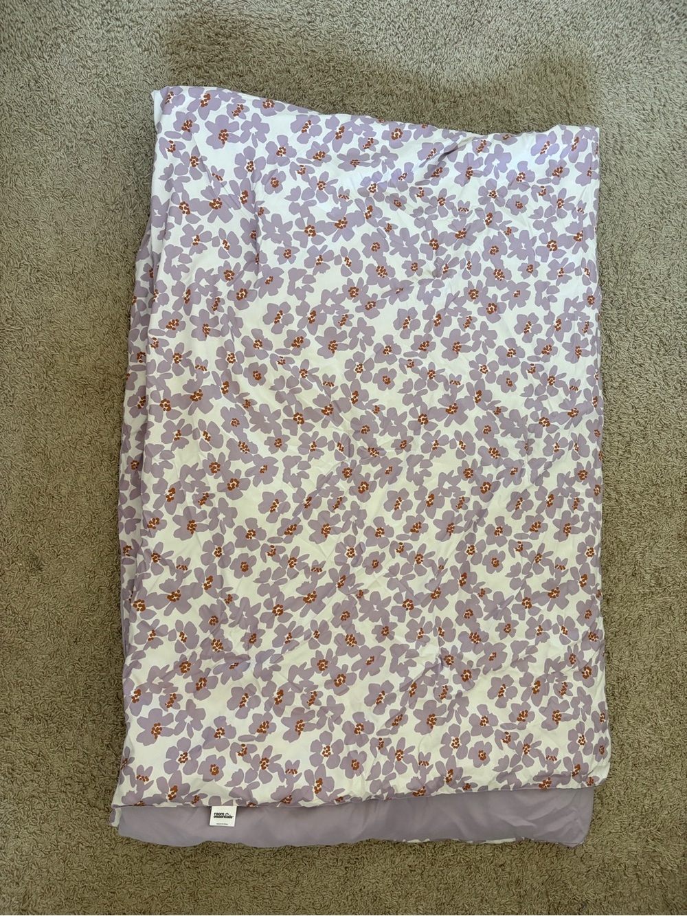 Room Essentials Lavender Floral Midi Skirt with Rust Accents